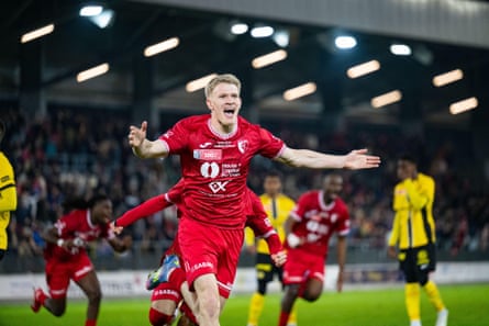 Malko Sartoretti celebrates scoring during the quarter-final victory
