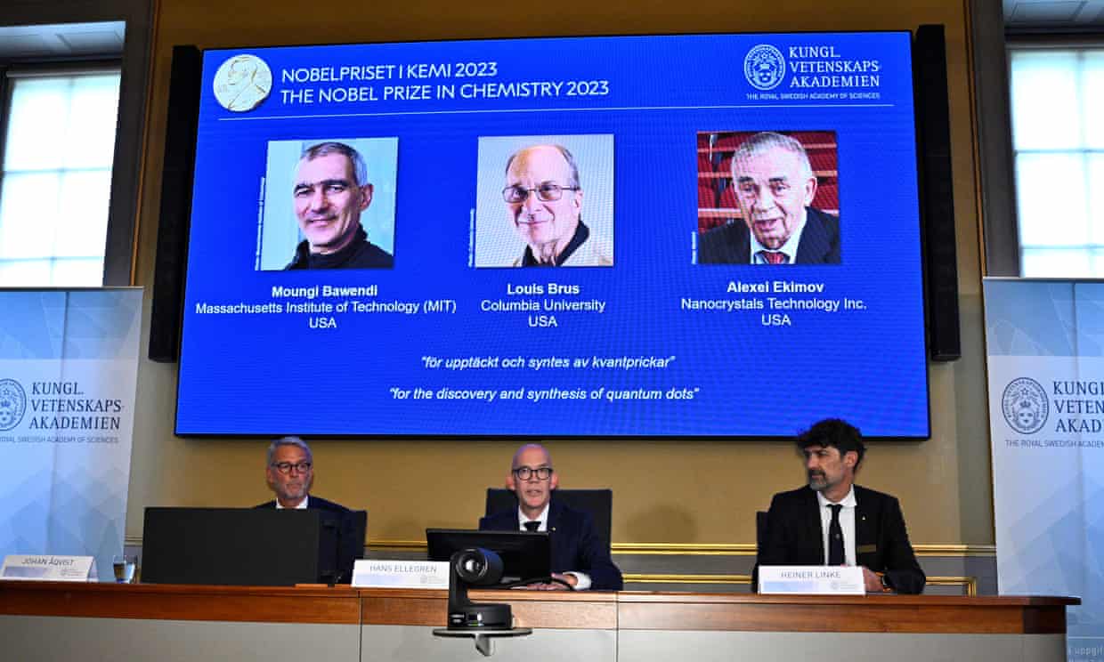 Scientists share Nobel prize in chemistry for quantum dots discovery (theguardian.com)