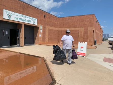 After being evacuated during a flood, Rodney Doney spent the night in a gym in the Miami Unified school district’s Lee Kornegay intermediate school.
