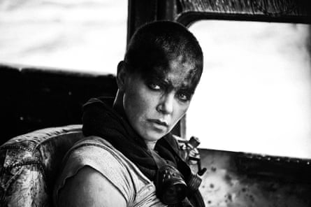Charlize Theron in the ‘Black & Chrome edition’ of Mad Max: Fury Road