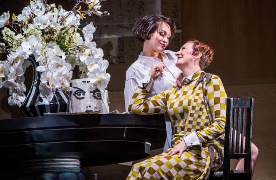 Brenda Rae, left, in the title role, with Sarah Connolly as Countess Geschwitz in Lulu at the Coliseum. 