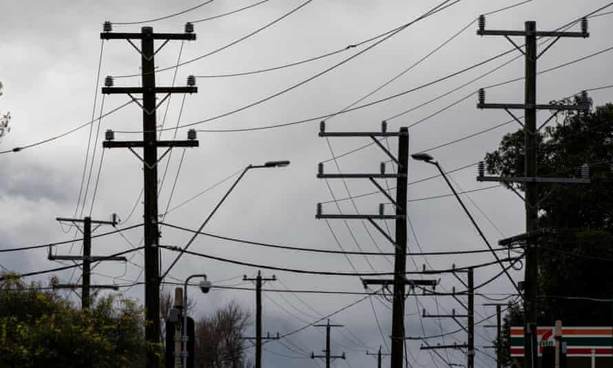 Thrumming away... electricity poles and wires in Melbourne