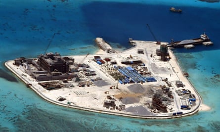 Construction at the disputed Spratley Islands in the south China Sea by China