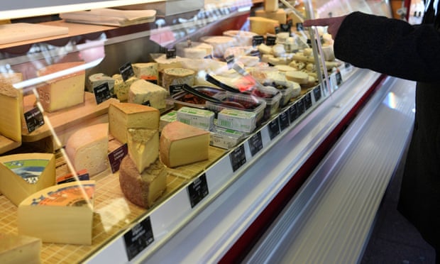 a cheese counter at a Berlin market