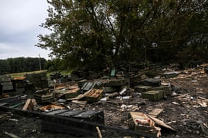 Abandoned weapons crates in Balakliya, Kharkiv