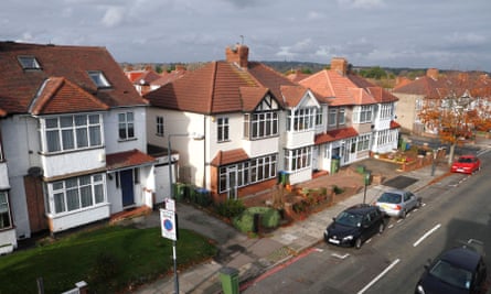 Houses in suburban street
