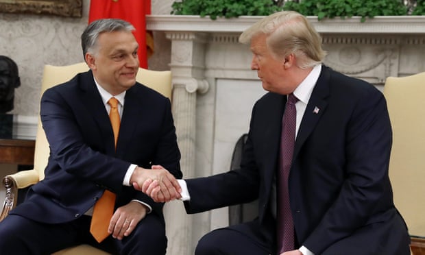 Viktor Orbán and Donald Trump at the White House in May 2019