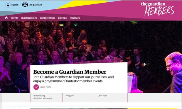 Guardian Members web page