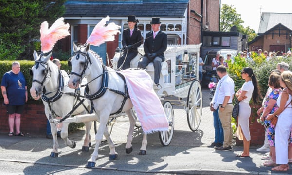 ‘Let her dance to heaven’: funeral takes place of Alice, 9, who died in Southport attack