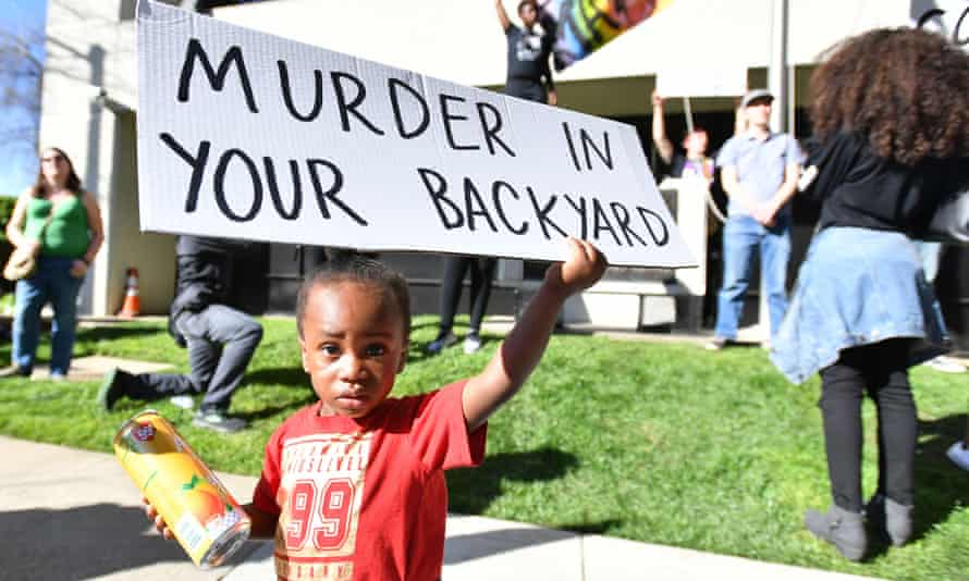 the hashtag #blacklivesmatter turned a moral given into a societal juggernaut’ ... Jayceon Hurtz, 2, holds a sign at a Black Lives Matter protest in California, March 2018.
