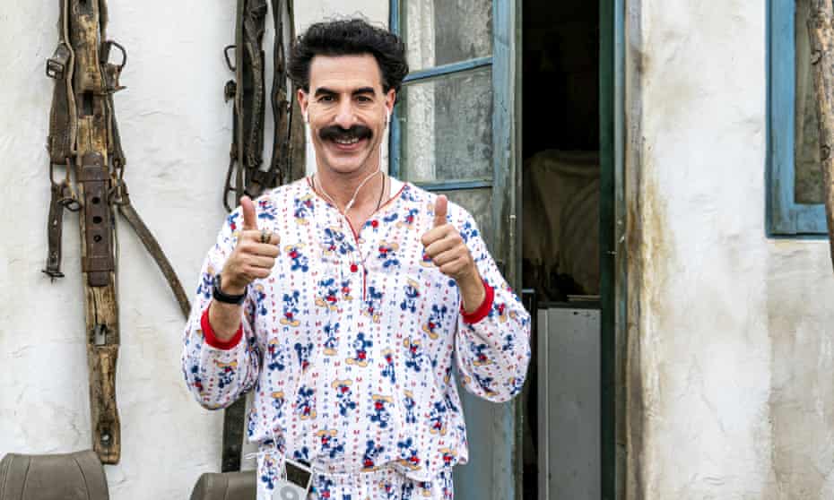 Sacha Baron Cohen in a scene from Borat Subsequent Moviefilm