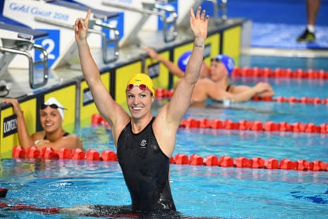 Australia’s Emily Seebohm celebrates her win.