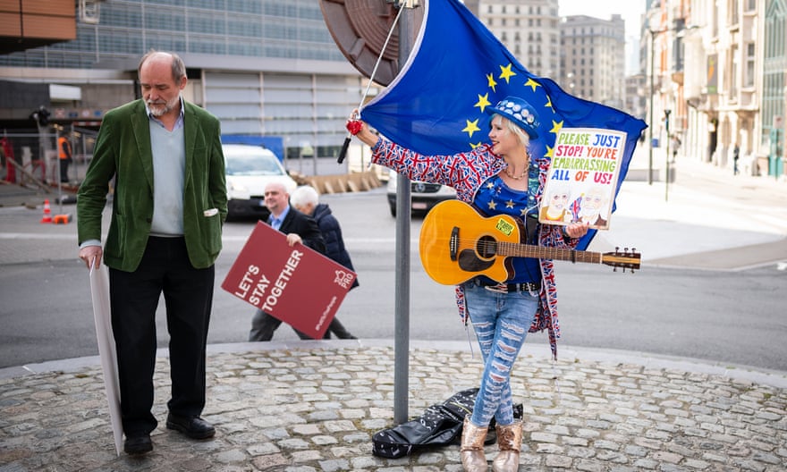Madeleina Kay protesting in Brussels, April 2019