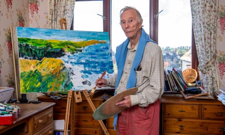 Archie White at work on a painting.