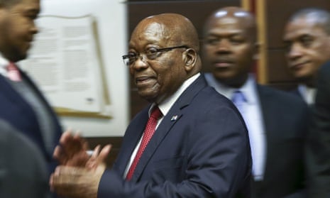 Former South African president Jacob Zuma in the high court in Pietermaritzburg, South Africa.