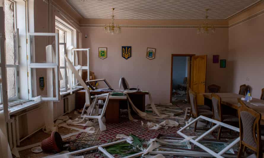 Damaged building of the Kharkiv State Veterinary Academy is seen after the Russian army’s bombardment in Kharkiv, Ukraine on June 20, 2022.