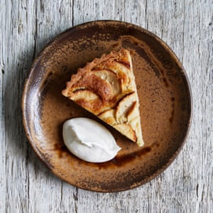 James Rich’s apple and almond tart with cider brandy cream.