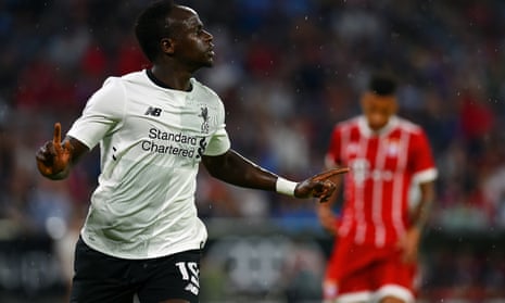 Sadio Mané celebrates after giving Liverpool the lead