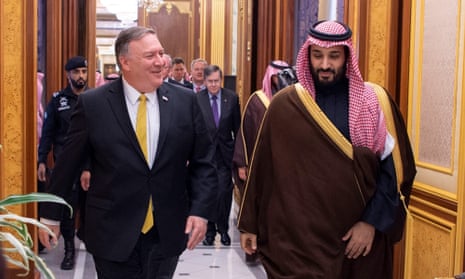MIke Pompeo with the Saudi crown prince Mohammed bin Salman in January this year. Pompeo’s move comes amid heightened tensions between the US and Iran.
