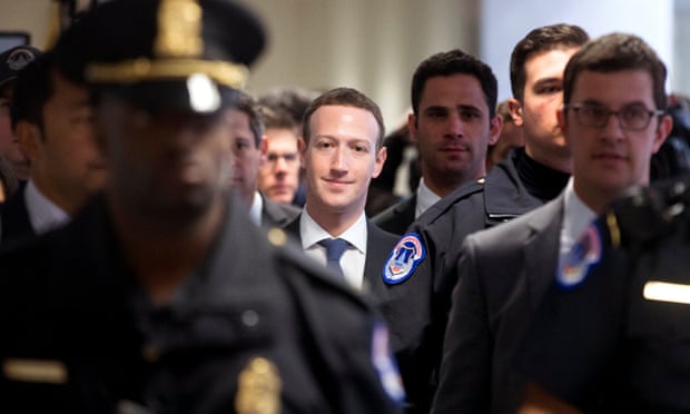 Mark Zuckerberg, Facebook’s chief executive, after discussing data breaches with lawmakers in Washington. 