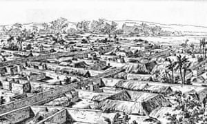 A drawing of Benin City made by a British officer in 1897.