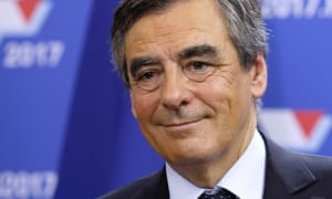 François Fillon after finishing first in the first round of the rightwing presidential primary.