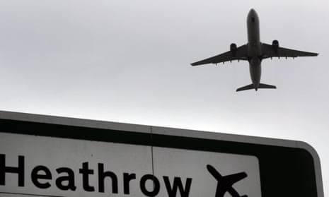 jet over Heathrow road sign