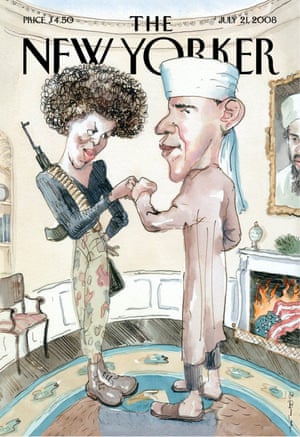 Fist bump … the New Yorker’s 21 July 2008 issue.