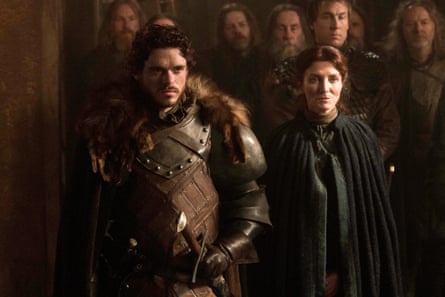 Actors Richard Madden and Michelle Fairley in Game Of Thrones