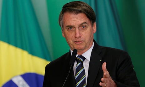 Jair Bolsonaro at the inauguration of the new education minister earlier this month.