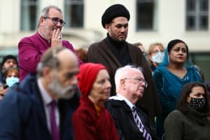 Religious leaders hold a Cop26 vigil in Glasgow's George Square