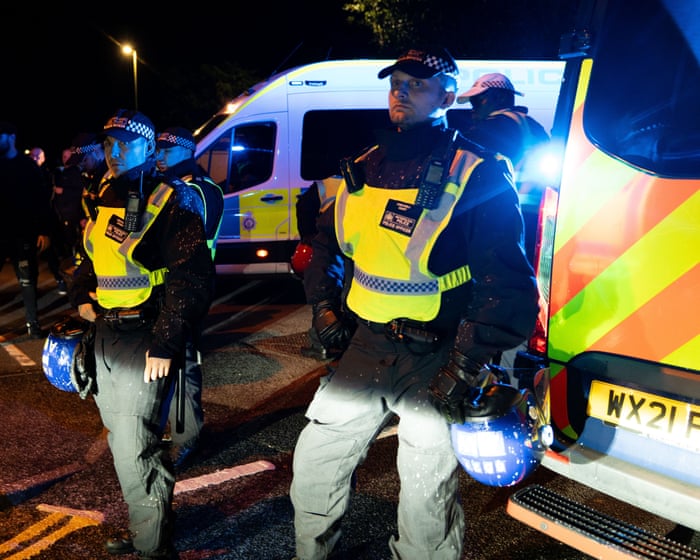 Three charged with assault after anti-migration protests in Hampshire