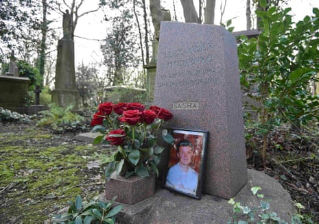 The grave of murdered ex-KGB agent Alexander Litvinenko aka ‘Sasha’ is seen at Highgate Cemetery in London. Putin was emboldened by the west’s ‘unimaginative and lacklustre’ response