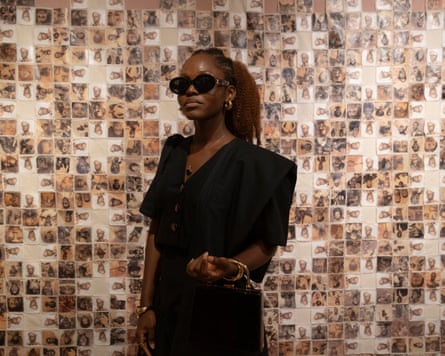 Denyse Gawu-Mensah at the exhibition launch at Gallery 1957.