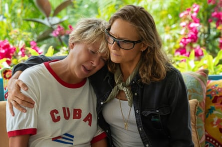 Annette Bening as Diana Nyad, left, and Jodie Foster as Bonnie Stoll, in Nyad.