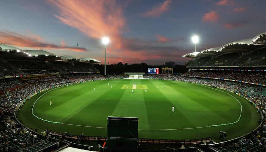 Under the lights in Adelaide.