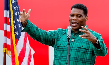 Herschel Walker at a rally in Ringgold, Georgia on Monday. He was endorsed by Kanye West last week.