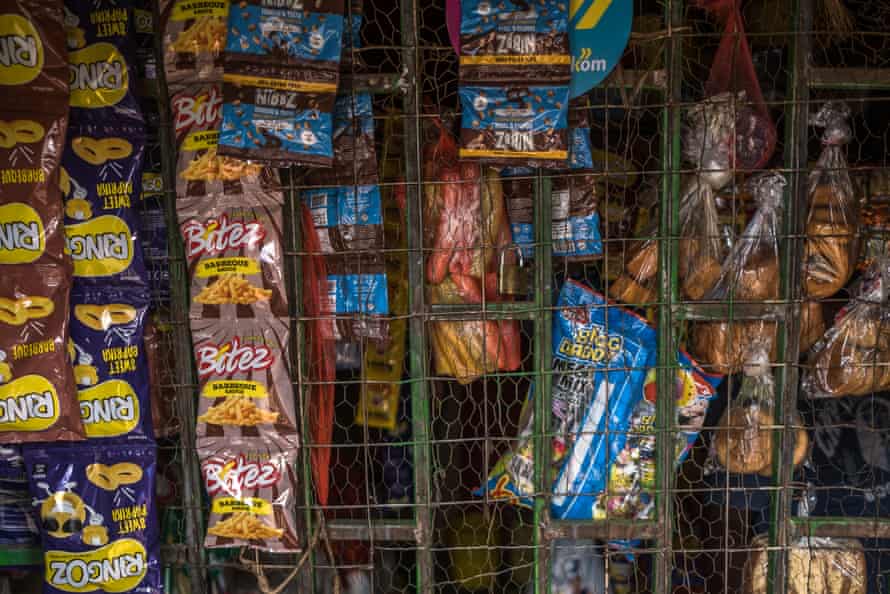 Crisps on sale in a neighbourhood shop.