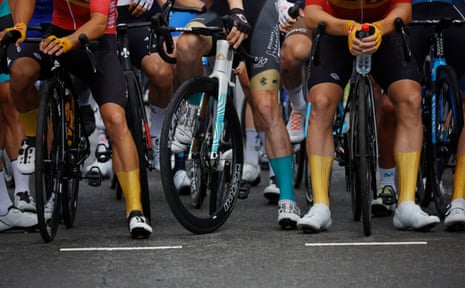 Some famous legs on the start line ahead of stage 14 of the 2023 Tour de France.