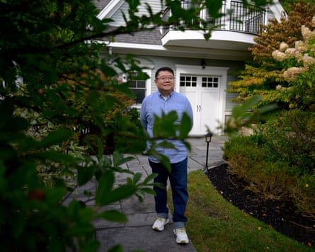 Wang in the garden of his home in Masssachusetts.