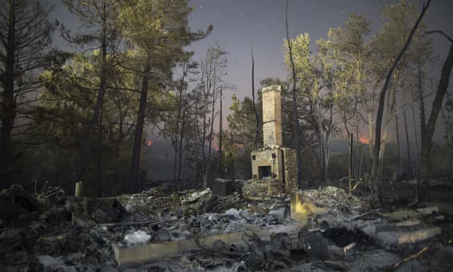 The ruins of a home that burned in the Valley Fire on 15 September 2015 in Middletown, California.