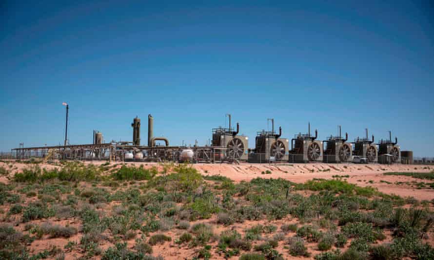 A natural gas compressor station in New Mexico