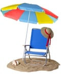 Beach chair and parasol