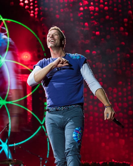 Chris Martin of Coldplay, who have developed an app and given fans interactive bands at gigs.