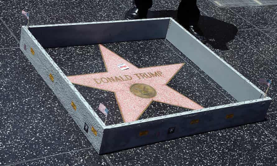 The wall placed around Donald Trump’s Hollywood Walk Of Fame star.
