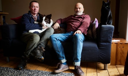 Stephen Gingell (right) and husband Mark Dowd at their home in south Manchester