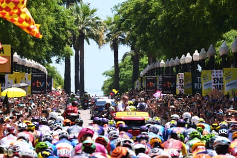 Riders wait at the start of the second stage.