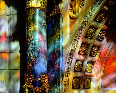 Edinburgh, UK ‘A detail of the memorial to the Marquis of Montrose in the Chapman Aisle of St Giles cathedral, enhanced by pools of light from the nearby stained glass.’