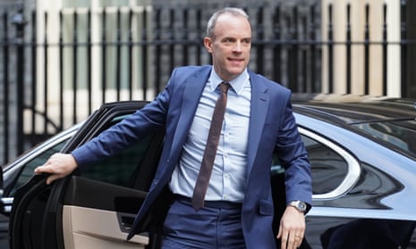 Dominic Raab arriving at Downing Street