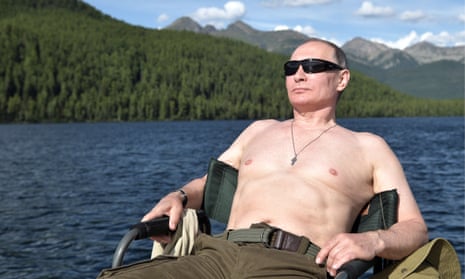 Vladimir Putin on holiday in the Tuva area of southern Siberia this month